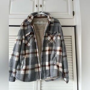 Sherpa-Lined Flannel Jacket